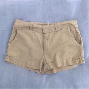 Khaki Cargo Mini Shorts w/ Belt Loops and Pockets